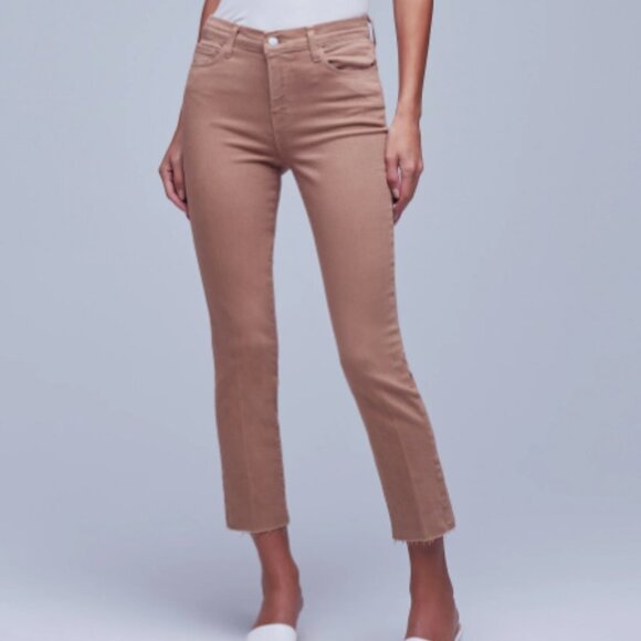 NWOT L'Agence Sada Cropped Jean Slim High Rise Biscuit Size 27 - Picture 1 of 9